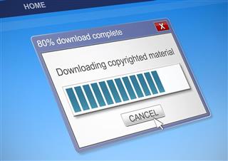 Downloading copyrighted material concept