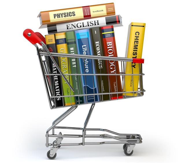 Shopping cart with books