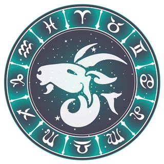 Capricorn zodiac sign, vector illustration