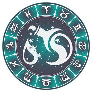 Aquarius zodiac sign, vector illustration