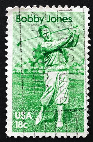Postage stamp of Bobby Jones. USA