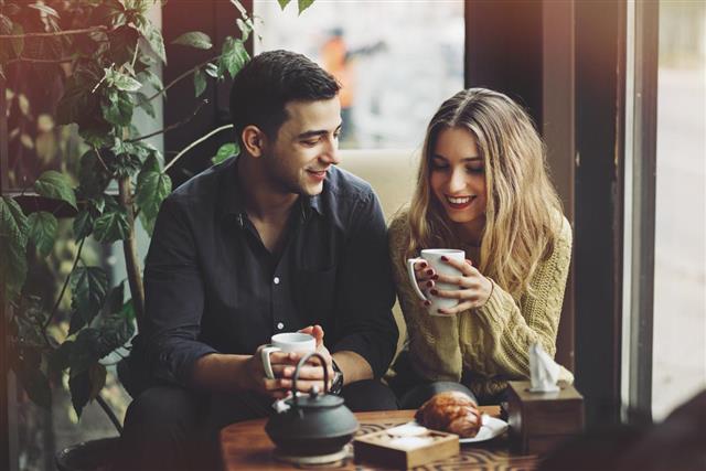 Couple in Love Drinking Coffee