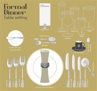 Formal dinner table setting