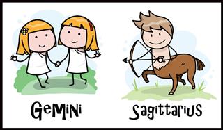 Gemini Zodiac cartoon