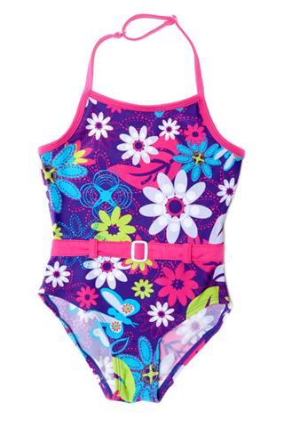 Baby color swimsuit in red belt
