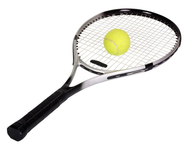 racket with a tennis ball
