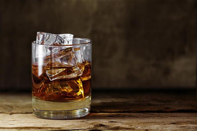 Glass scotch whiskey