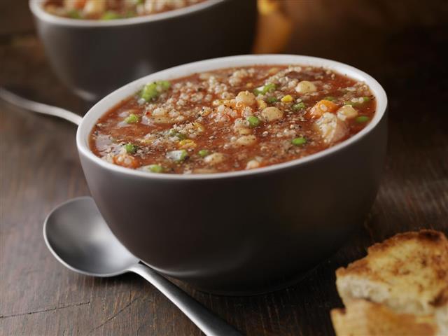 Quinoa Vegetable Soup with Chickpeas