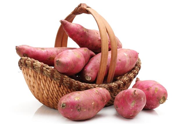 Sweet potatoes in basket