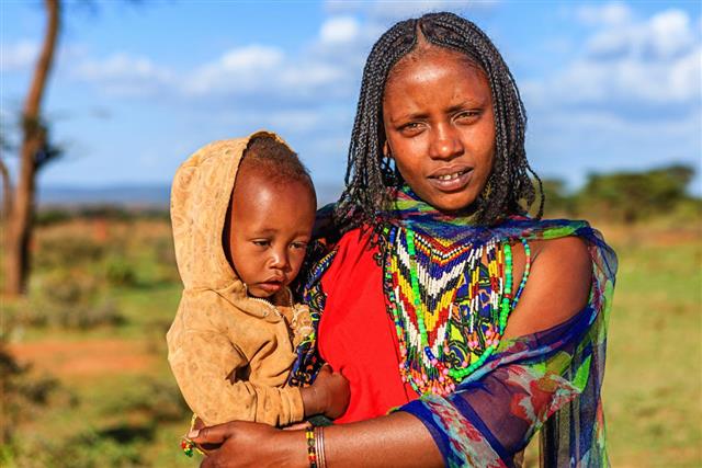 Afar woman with child