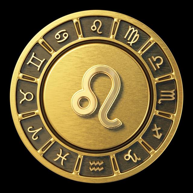 Leo Gold Zodiac Wheel