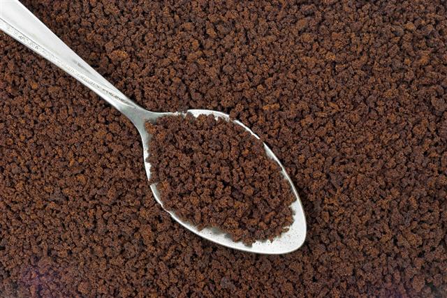 Instant coffee with spoon