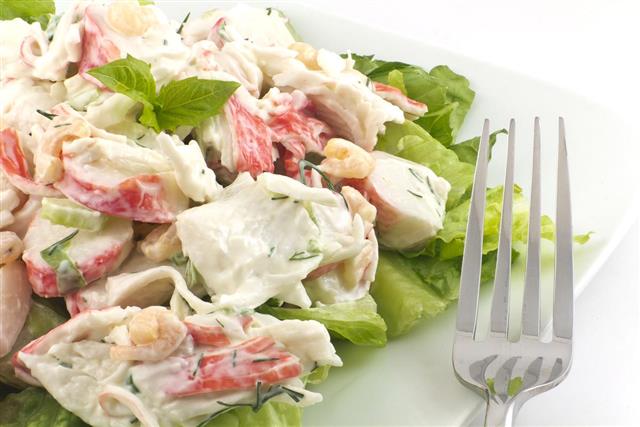 Imitation Crab Salad with Italian Dressing