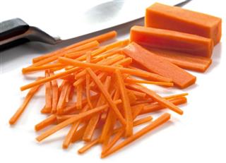 Cutting carrots matchstick style