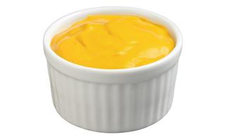 Yellow Mustard in a White Ramekin with a clipping path