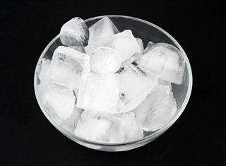 Ice Cubes In Bowl