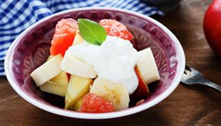 Fruit salad with Greek yogurt