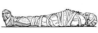 Antique illustration of Egyptian mummy