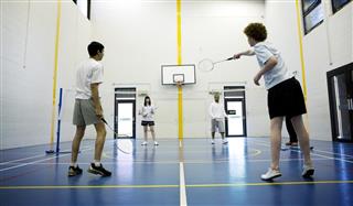 teenage students: badminton