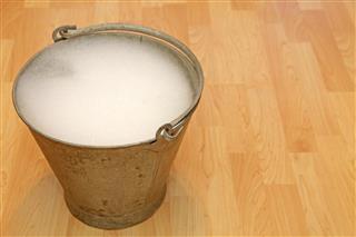 Soap solution in bucket