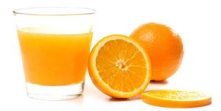 Oranges and glass of juice