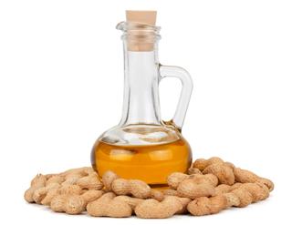 Peanuts and oil in bottle