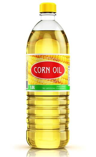 Plastic bottle with corn oil