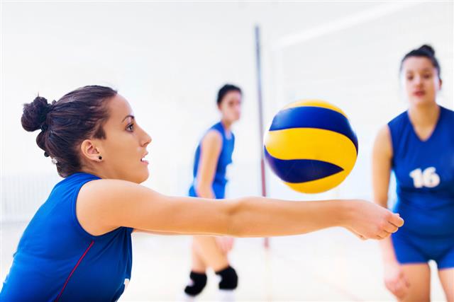 Volleyball player in action