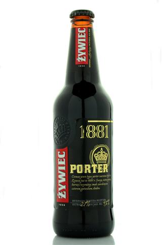 Zywiec porter beer isolated on white background