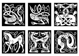 Celtic ornaments with animals