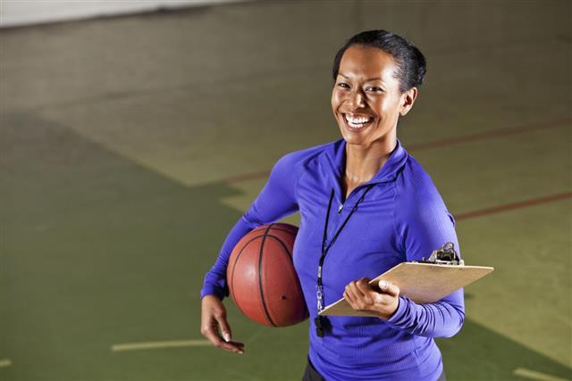 Female basketball coach