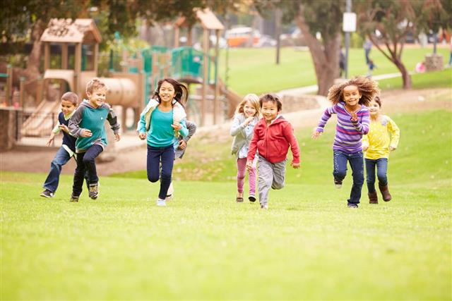 Children Running in park