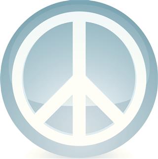 Glass peace symbol