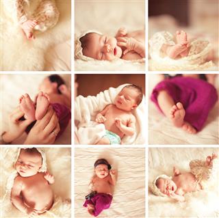 collages of baby girl photos