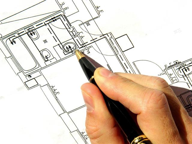 Drawing bathroom architecture plan