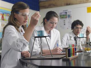 Students Caring Out Experiments In Laboratory