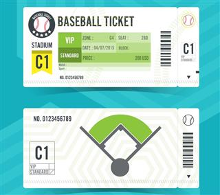 Baseball Ticket Card