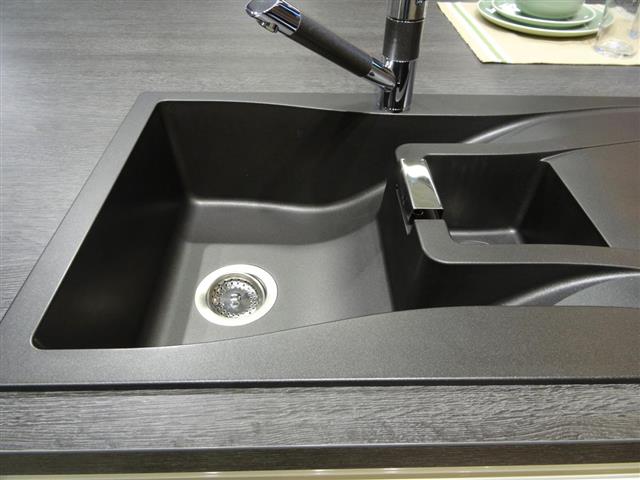 Synthetic black composite granite kitchen sink with single bowl / basin???
