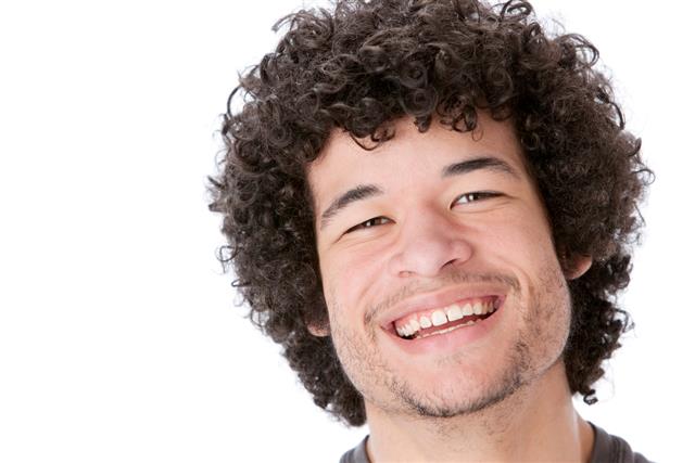 Real People: Mixed Race Caucasian Black Laughing Young Adult Man
