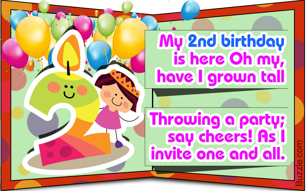 Second Birthday Invitation Wordings