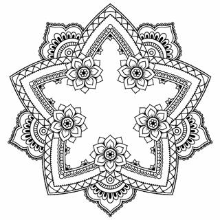 Henna tattoo mandala in mehndi style. Pattern for coloring book.