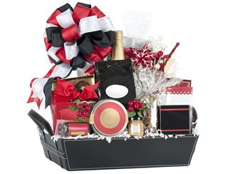 Black Red and White Gift Basket