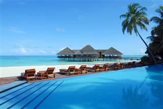Tropical beach resort of maldives