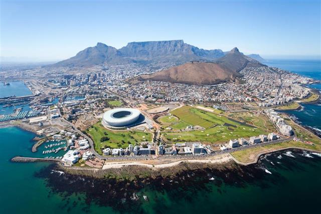 Overall aerial view of Cape Town