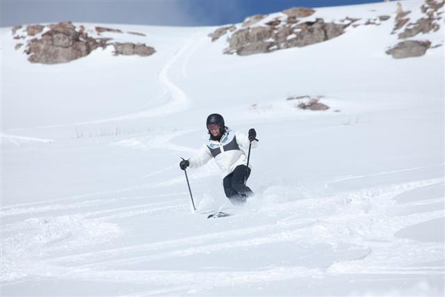 Woman skiing in Colorado, USA