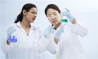 Two women scientists