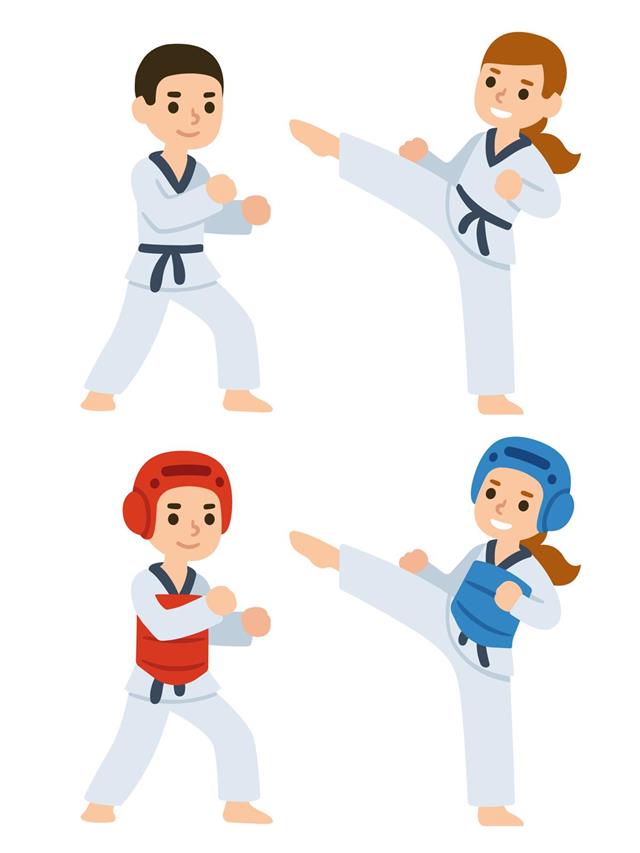 Taekwondo cartoon kids