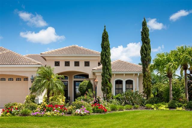 Upscale Home with Gorgeous Flower Garden