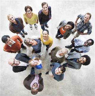 Diverse People Friendship Togetherness Happiness Aerial View