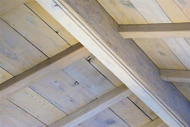 Domestic wooden ceiling